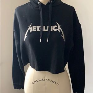 Metallica Black Cropped Hoodie XS